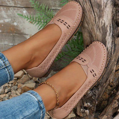 Nora™ | Women's Slip-On Perforated Flat