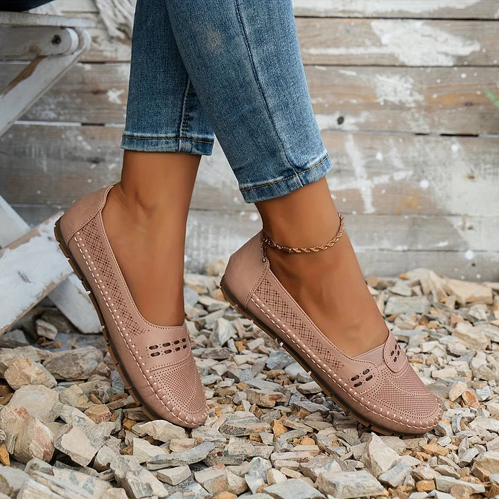 Nora™ | Women's Slip-On Perforated Flat