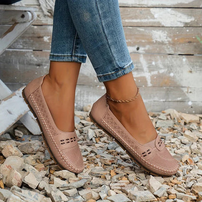 Nora™ | Women's Slip-On Perforated Flat