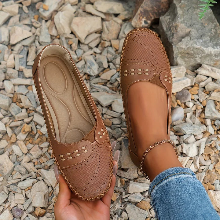 Nora™ | Women's Slip-On Perforated Flat