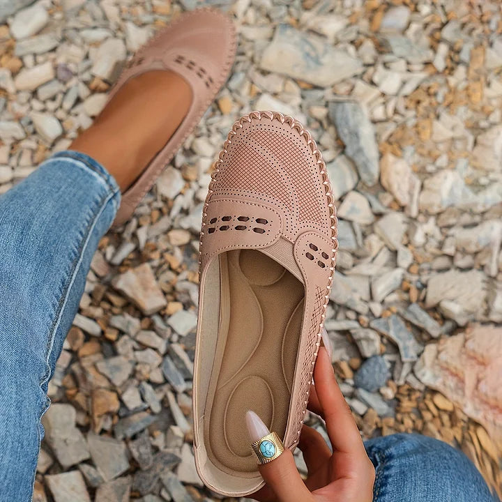 Nora™ | Women's Slip-On Perforated Flat