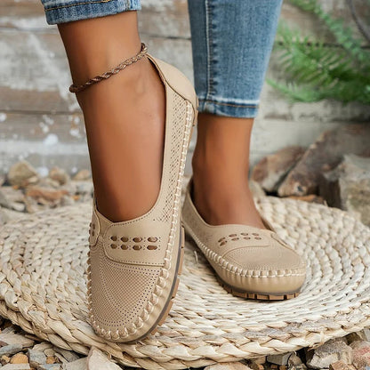 Nora™ | Women's Slip-On Perforated Flat