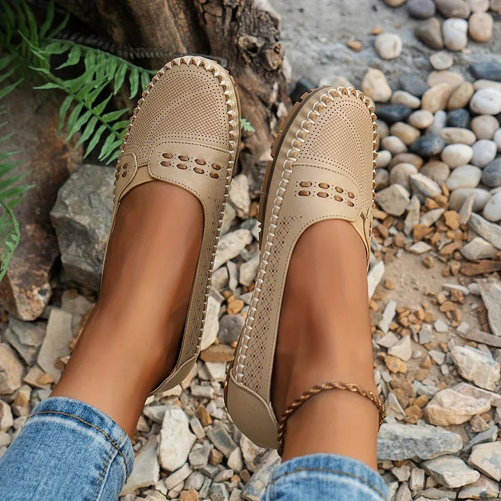 Nora™ | Women's Slip-On Perforated Flat