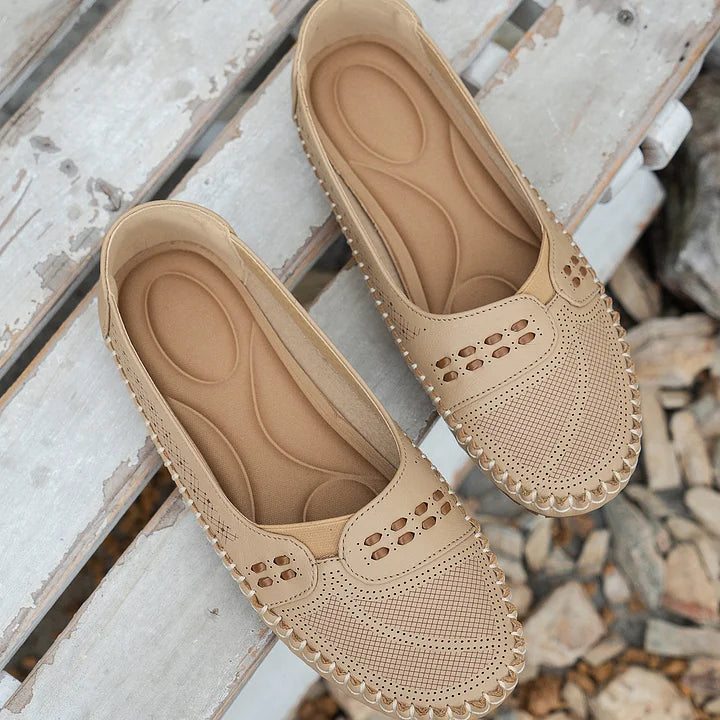 Nora™ | Women's Slip-On Perforated Flat