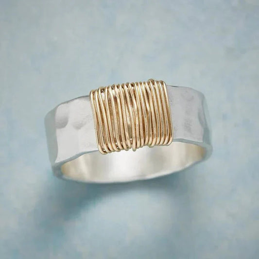 Opal™ | Women's Two-Tone Wire-Wrap Band Ring