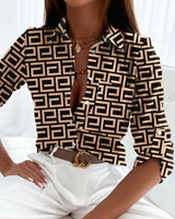 Sadie™ | Women's Button-Down Printed Blouse