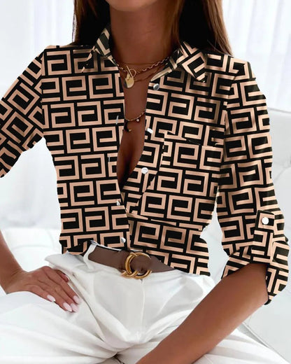 Sadie™ | Women's Button-Down Printed Blouse