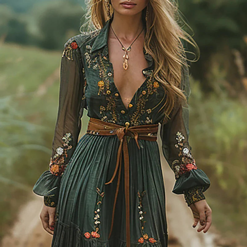 Sadie™ | Women's Floral Embroidered Maxi Dress