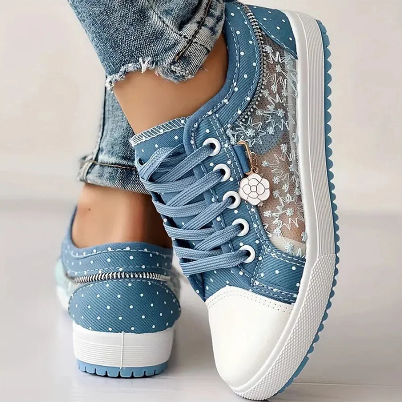Sadie™ | Women's Floral Lace-Panel Sneakers