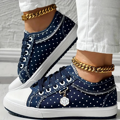 Sadie™ | Women's Floral Lace-Panel Sneakers