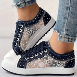 Sadie™ | Women's Floral Lace-Panel Sneakers