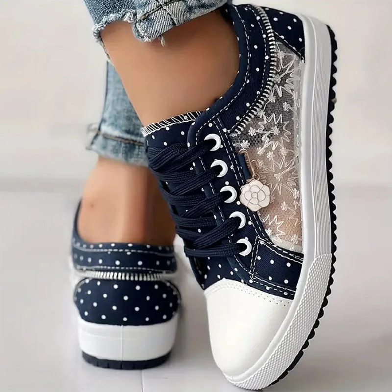 Sadie™ | Women's Floral Lace-Panel Sneakers