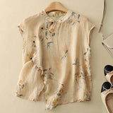Sadie™ | Women's Floral Mandarin-Collar Blouse
