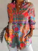 Sadie | Women's Floral Print Button-Up Blouse