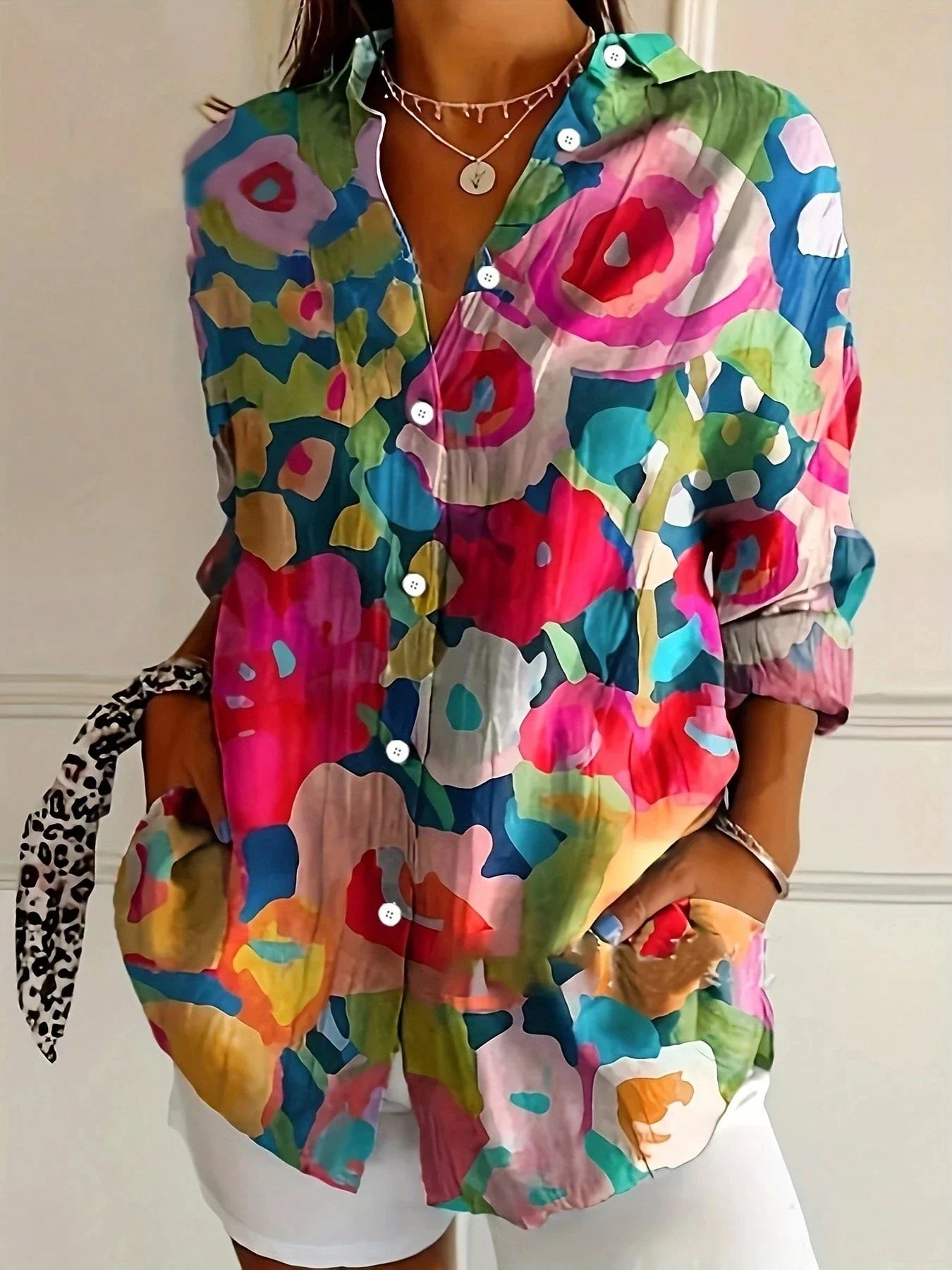 Sadie™ | Women's Floral Print Button-Up Blouse