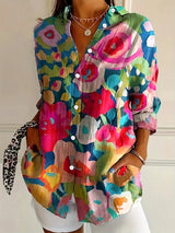 Sadie | Women's Floral Print Button-Up Blouse