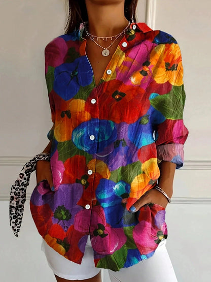 Sadie™ | Women's Floral Print Button-Up Blouse