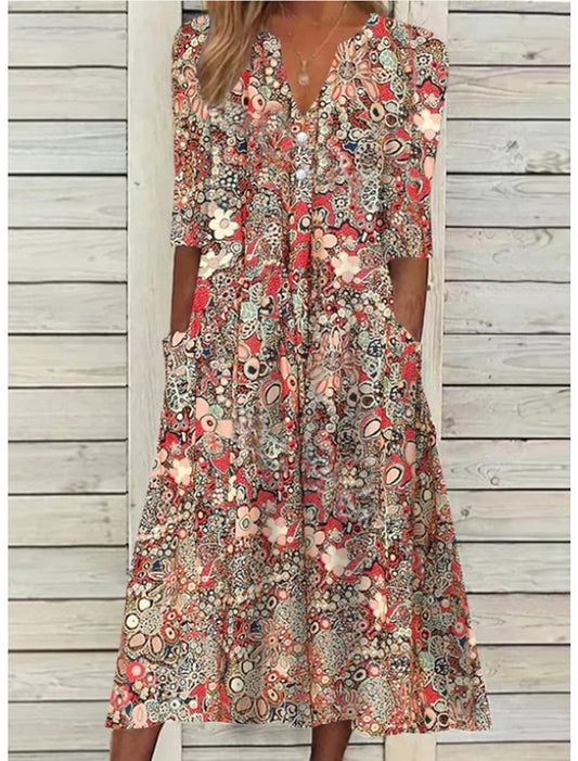 Sadie™ | Women's Floral Print Midi Dress