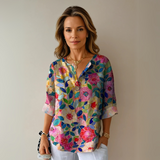 Sadie™ | Women's Floral-Print V-Neck Blouse