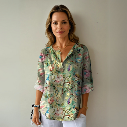 Sadie™ | Women's Floral-Print V-Neck Blouse