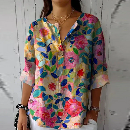 Sadie™ | Women's Floral-Print V-Neck Blouse