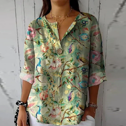 Sadie™ | Women's Floral-Print V-Neck Blouse