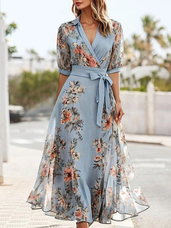 Sadie™ | Women's Floral Wrap Midi Dress