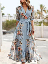 Sadie™ | Women's Floral Wrap Midi Dress