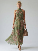 Sadie™ | Women's Gathered Halter Midi Dress
