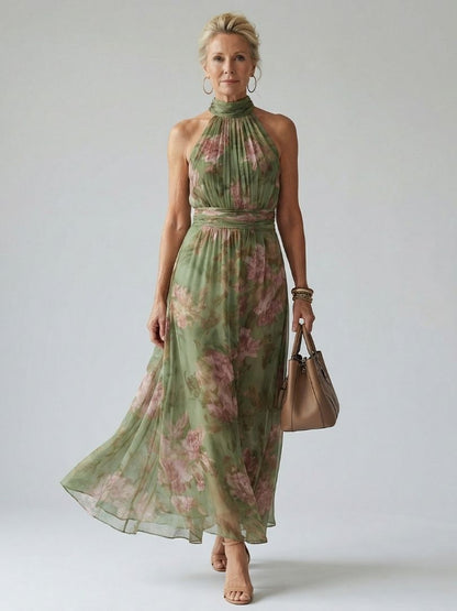 Sadie™ | Women's Gathered Halter Midi Dress