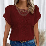 Sadie™ | Women's Lace-Trim Round-Neck Top