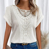 Sadie™ | Women's Lace-Trim Round-Neck Top