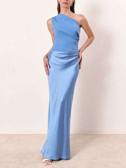 Sadie™ | Women's One-Shoulder Pleated Maxi Dress