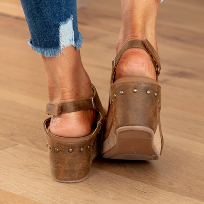 Sadie™ | Women's Open-Toe Cork Wedge Sandals