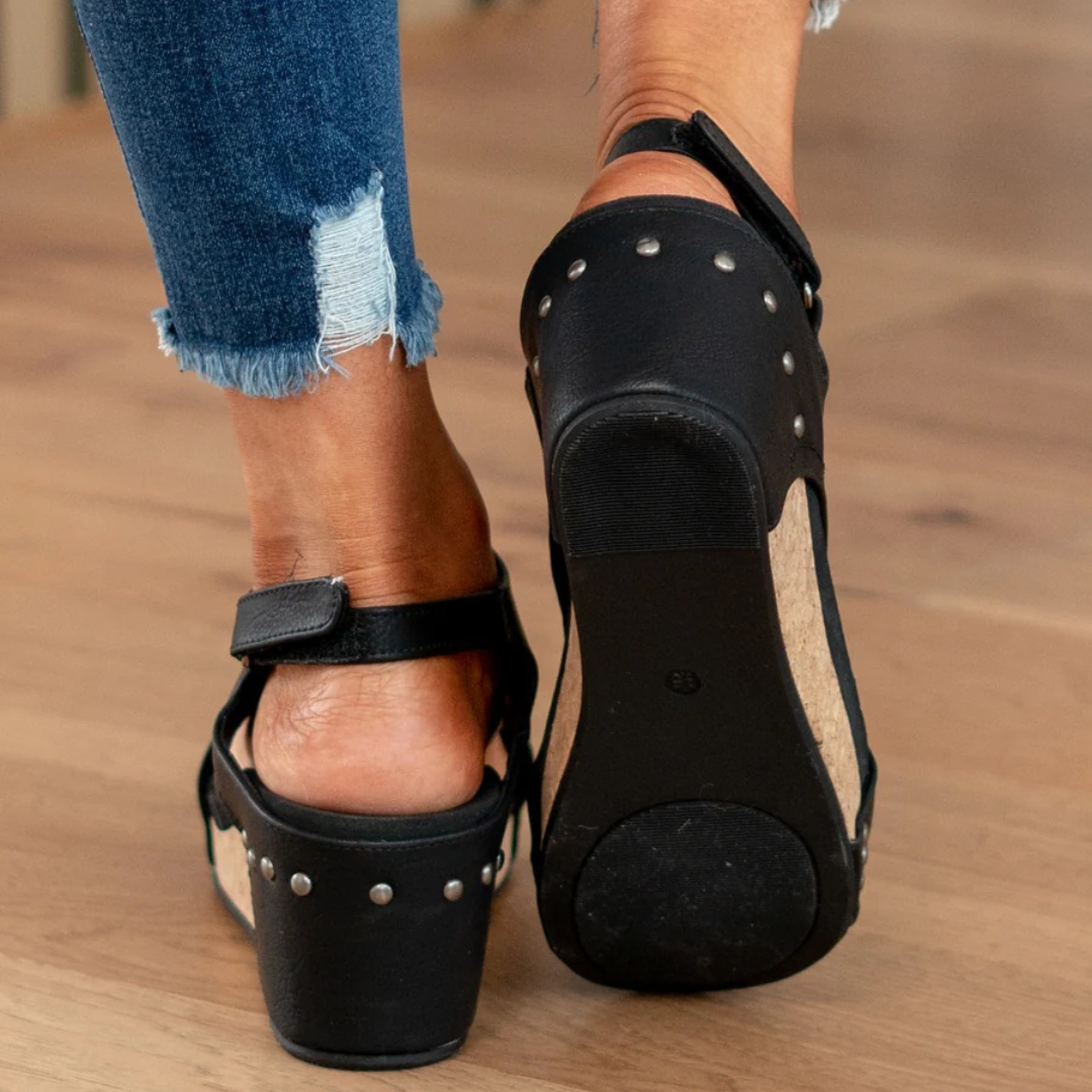 Sadie™ | Women's Open-Toe Cork Wedge Sandals