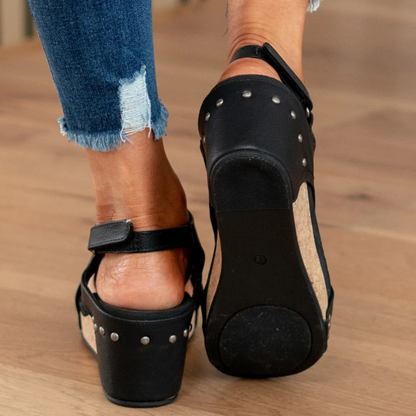 Sadie™ | Women's Open-Toe Cork Wedge Sandals