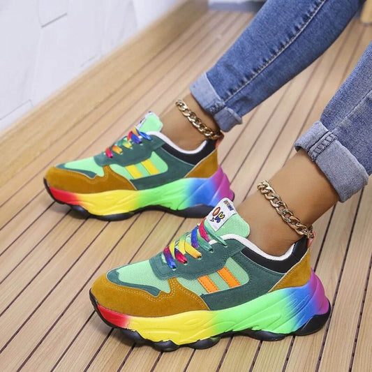Sadie™ | Women's Rainbow Sole Chunky Sneakers