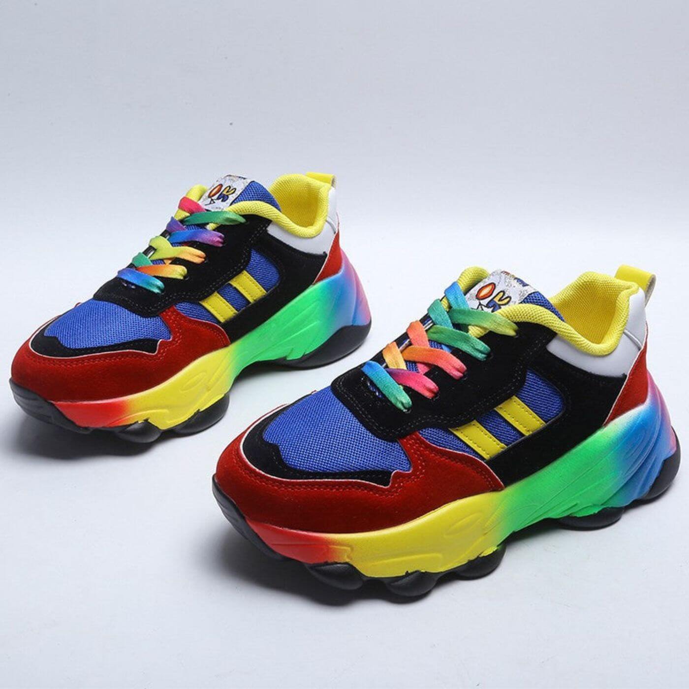 Sadie™ | Women's Rainbow Sole Chunky Sneakers