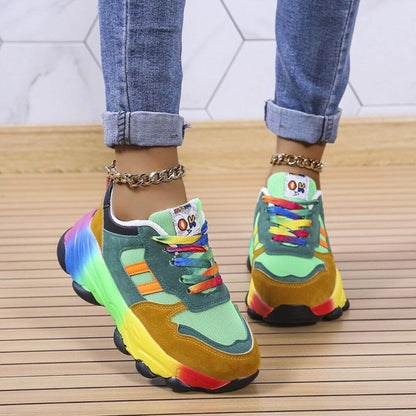 Sadie™ | Women's Rainbow Sole Chunky Sneakers