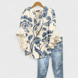 Sadie | Women's Ruffled-Sleeve V-Neck Blouse