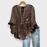 Sadie | Women's Ruffled-Sleeve V-Neck Blouse