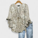 Sadie | Women's Ruffled-Sleeve V-Neck Blouse