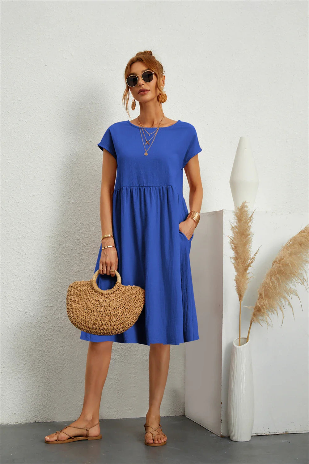 Sadie™ | Women's Smocked-Waist Midi Dress
