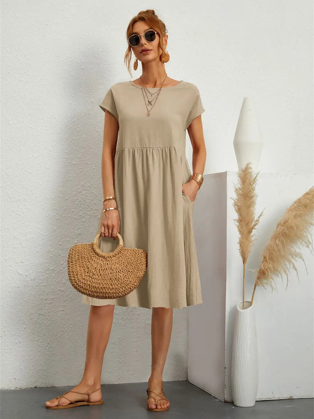 Sadie™ | Women's Smocked-Waist Midi Dress