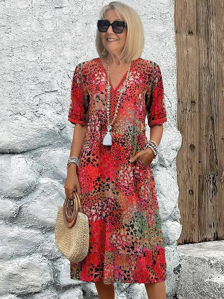 Sadie™ | Women's V-Neck Midi Dress