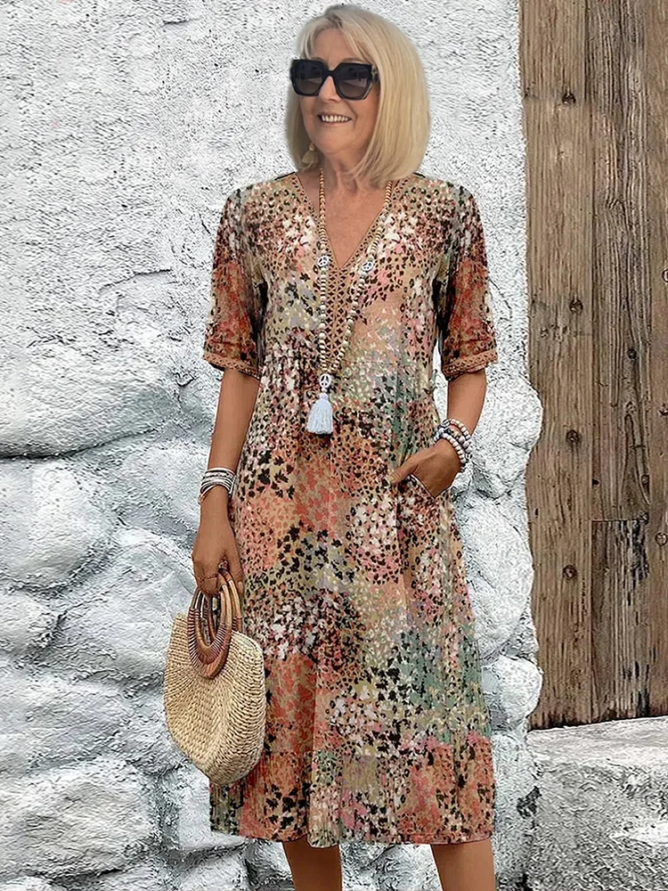 Sadie™ | Women's V-Neck Midi Dress