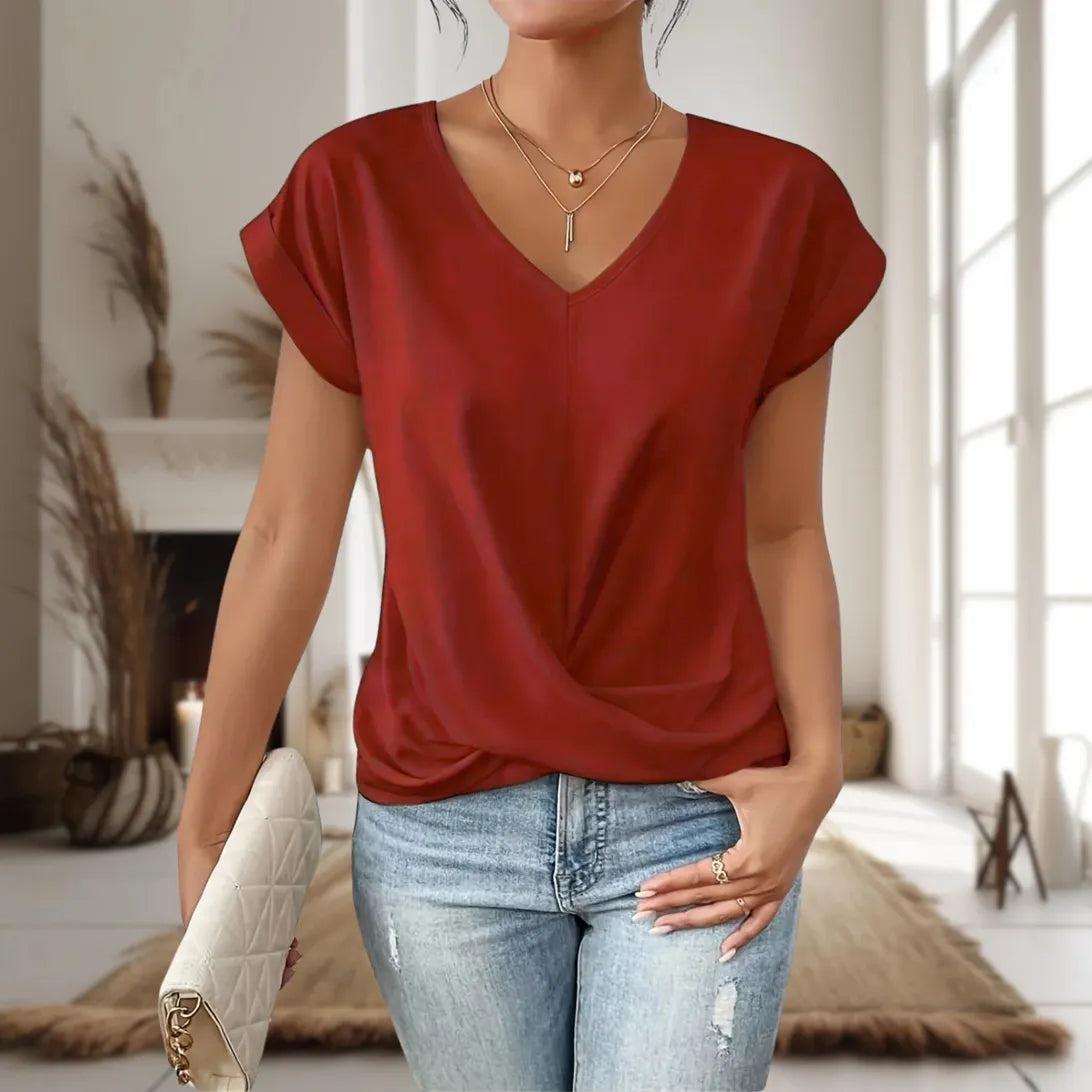 Sadie™ | Women's V-Neck Twist-Hem Top