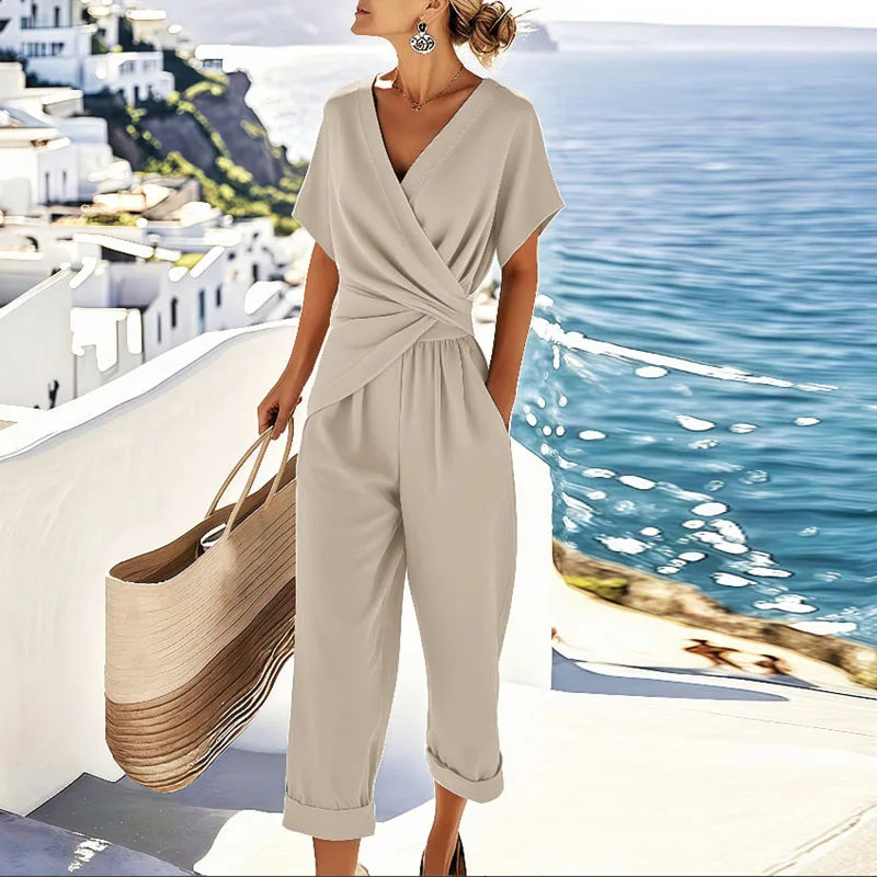 Sadie™ | Women's Wrap-Front Cropped Jumpsuit