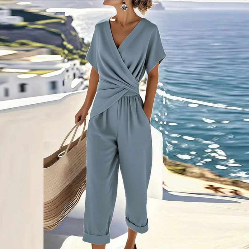 Sadie™ | Women's Wrap-Front Cropped Jumpsuit