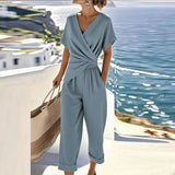 Sadie | Women's Wrap-Front Cropped Jumpsuit